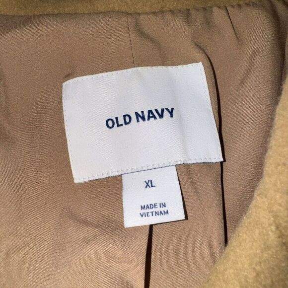 Old Navy Womens Pea Coat Soft Wool Blend Jacket Khaki Color Sz XL - Picture 3 of 14